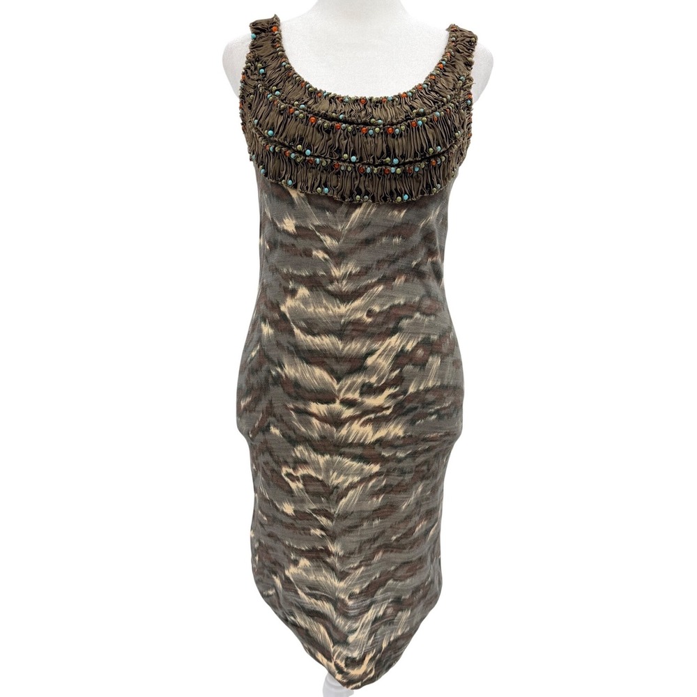 Diane Von Furstenberg AGALA Dress Small Animal Print Bodycon‎ Festival Club